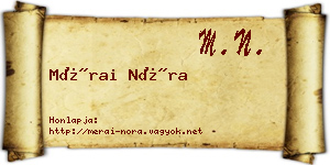 Mérai Nóra névjegykártya