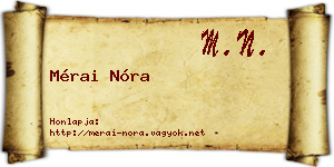 Mérai Nóra névjegykártya